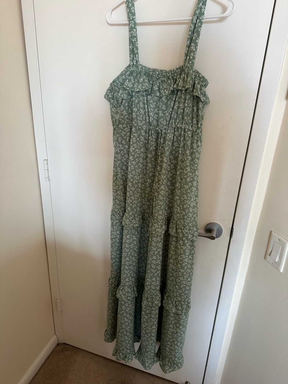 Tullabee WORN ONCE Floral Sage Green Ruffle Dress - Picture 2 of 3